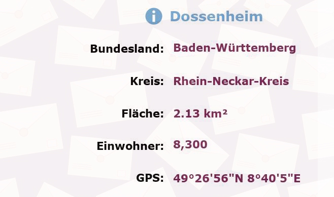 1 Postleitzahl in Dossenheim, Baden-Württemberg