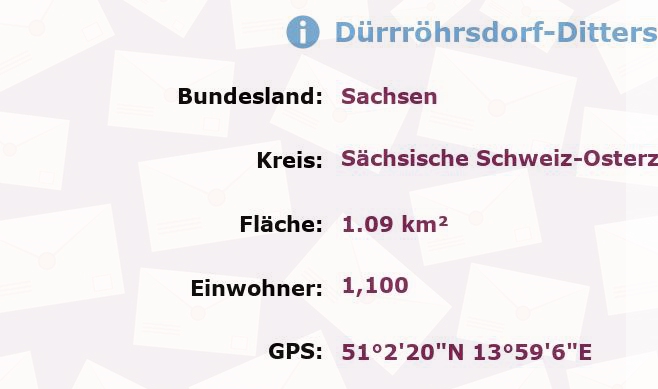 1 Postleitzahl in Dürrröhrsdorf-Dittersbach, Sachsen