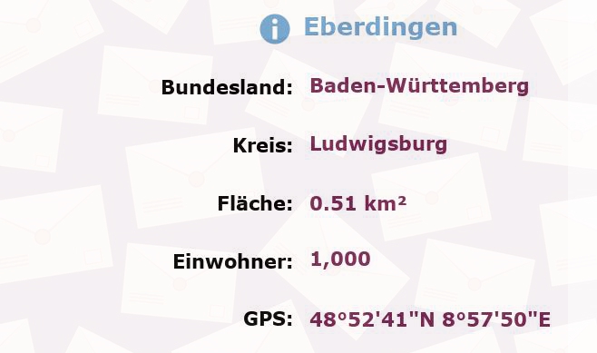 1 Postleitzahl in Eberdingen, Baden-Württemberg