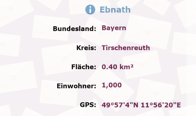 1 Postleitzahl in Ebnath, Bayern