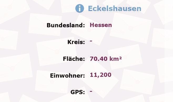 1 Postleitzahl in Eckelshausen, Hessen