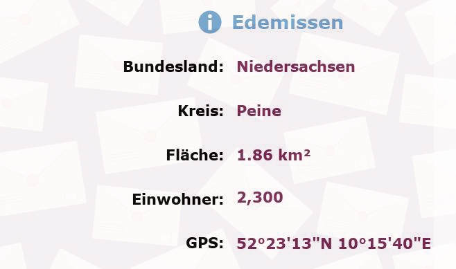 1 Postleitzahl in Edemissen, Niedersachsen