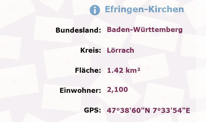 1 Postleitzahl in Efringen-Kirchen, Baden-Württemberg