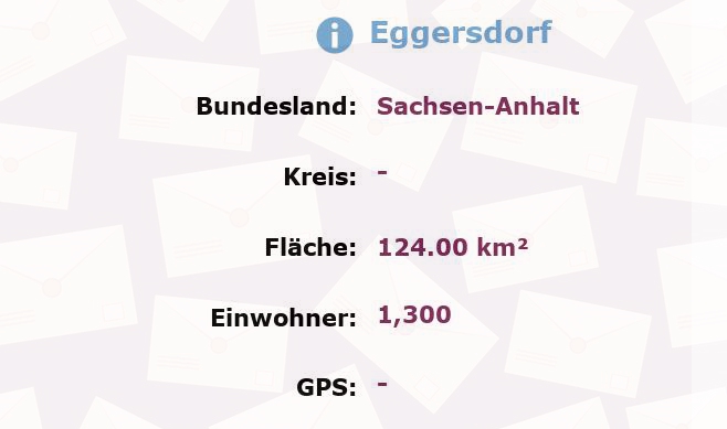 1 Postleitzahl in Eggersdorf, Sachsen-Anhalt