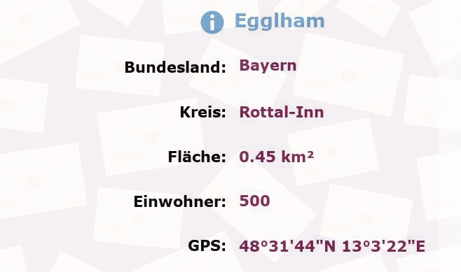 1 Postleitzahl in Egglham, Bayern