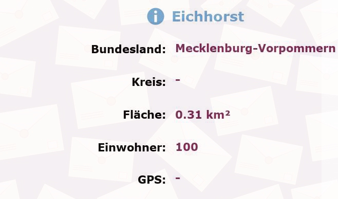 1 Postleitzahl in Eichhorst, Mecklenburg-Vorpommern