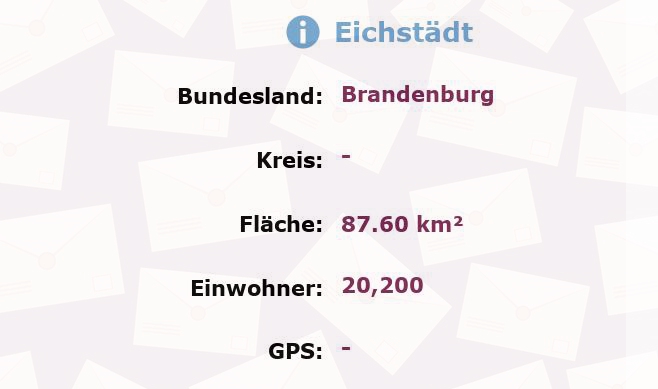 1 Postleitzahl in Eichstädt, Brandenburg