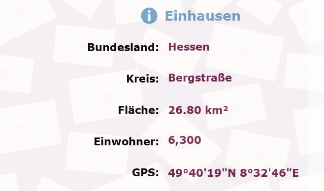 1 Postleitzahl in Einhausen, Hessen