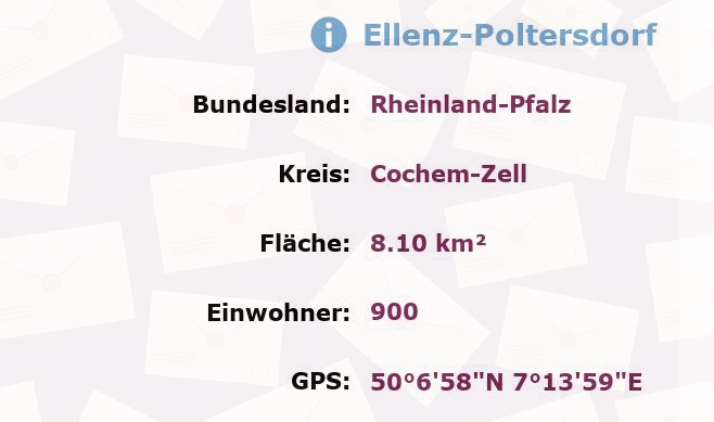 1 Postleitzahl in Ellenz-Poltersdorf, Rheinland-Pfalz