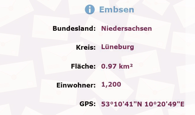 1 Postleitzahl in Embsen, Niedersachsen