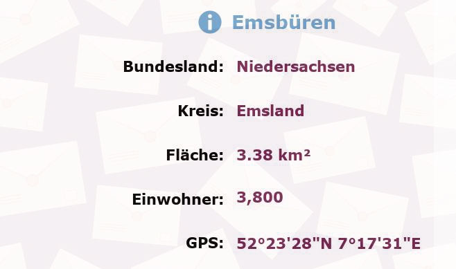 1 Postleitzahl in Emsbüren, Niedersachsen