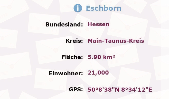 1 Postleitzahl in Eschborn, Hessen