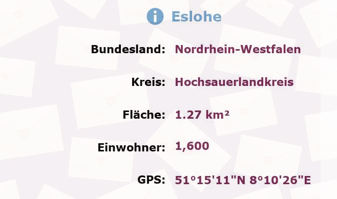 1 Postleitzahl in Eslohe, Nordrhein-Westfalen