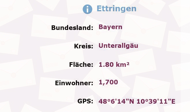 1 Postleitzahl in Ettringen, Bayern