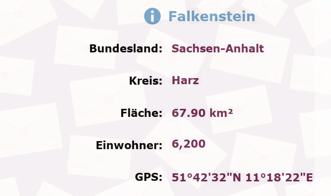 1 Postleitzahl in Falkenstein, Sachsen-Anhalt