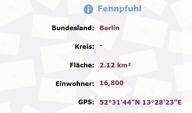 4 Postleitzahlen in Fennpfuhl, Berlin