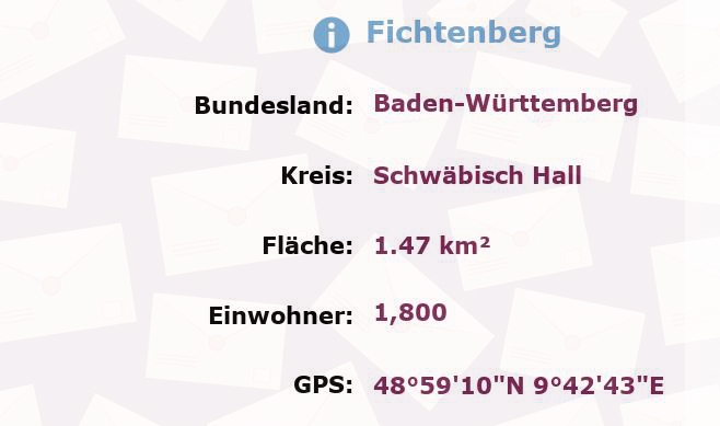 1 Postleitzahl in Fichtenberg, Baden-Württemberg