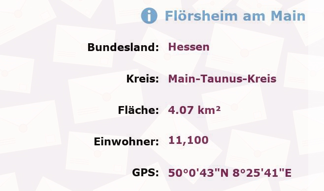 1 Postleitzahl in Flörsheim am Main, Hessen