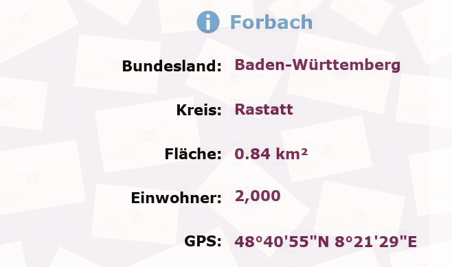 1 Postleitzahl in Forbach, Baden-Württemberg