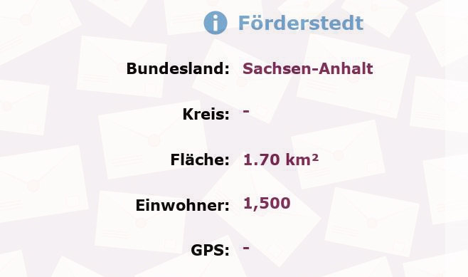 1 Postleitzahl in Förderstedt, Sachsen-Anhalt