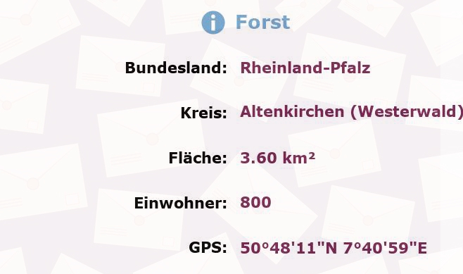 1 Postleitzahl in Forst, Rheinland-Pfalz