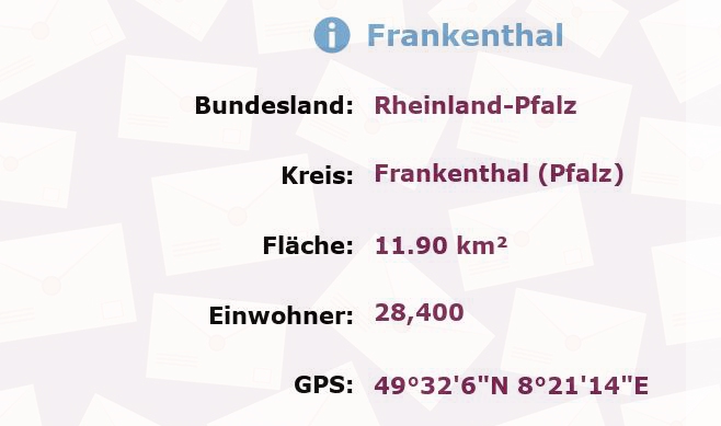 1 Postleitzahl in Frankenthal, Rheinland-Pfalz