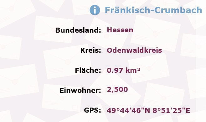 1 Postleitzahl in Fränkisch-Crumbach, Hessen