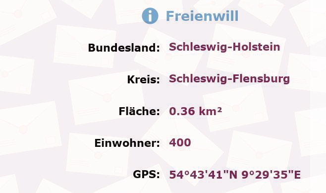 1 Postleitzahl in Freienwill, Schleswig-Holstein