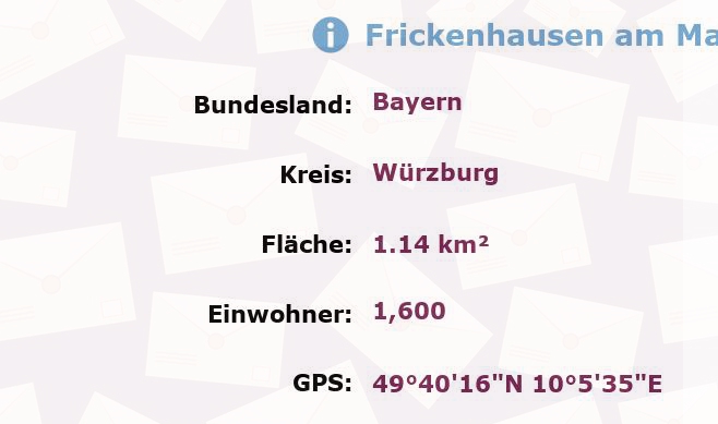 1 Postleitzahl in Frickenhausen am Main, Bayern