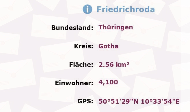 2 Postleitzahlen in Friedrichroda, Thüringen