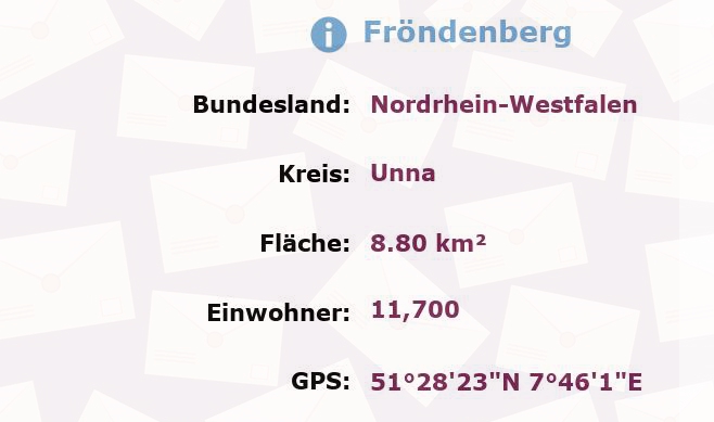 1 Postleitzahl in Fröndenberg, Nordrhein-Westfalen