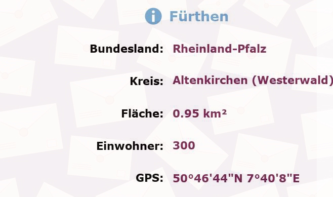 1 Postleitzahl in Fürthen, Rheinland-Pfalz