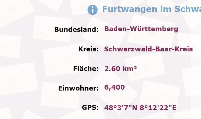 1 Postleitzahl in Furtwangen im Schwarzwald, Baden-Württemberg