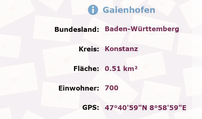 1 Postleitzahl in Gaienhofen, Baden-Württemberg