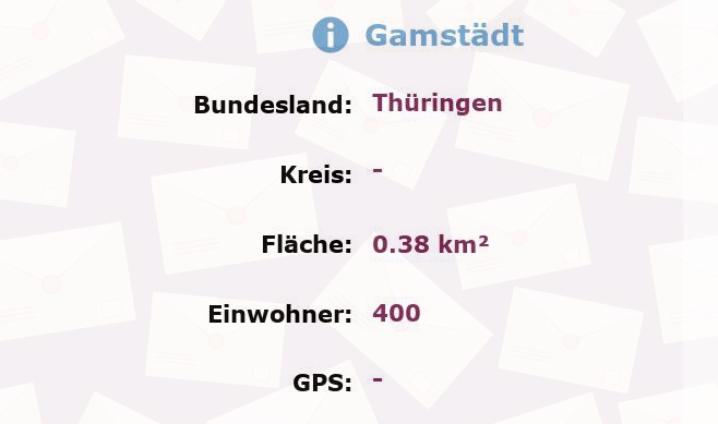 1 Postleitzahl in Gamstädt, Thüringen