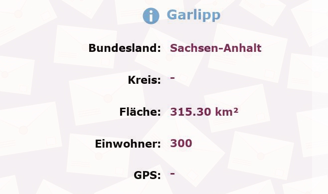 1 Postleitzahl in Garlipp, Sachsen-Anhalt