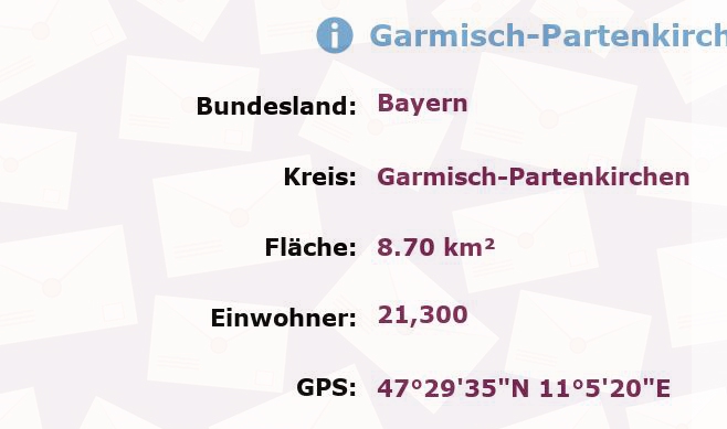 2 Postleitzahlen in Garmisch-Partenkirchen, Bayern