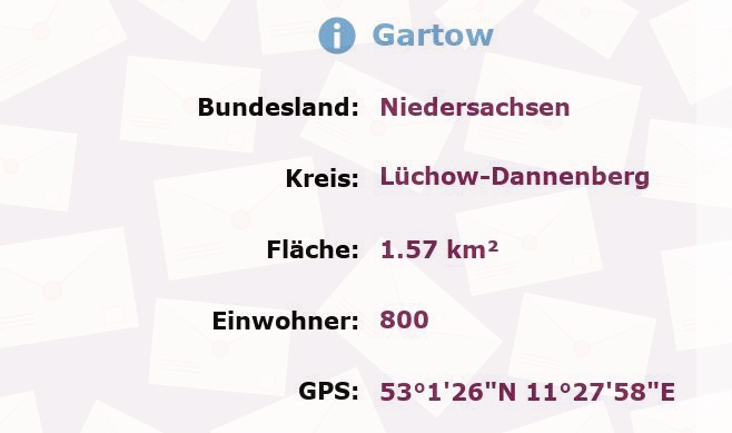 1 Postleitzahl in Gartow, Niedersachsen