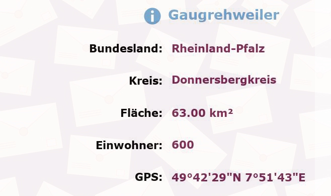 1 Postleitzahl in Gaugrehweiler, Rheinland-Pfalz