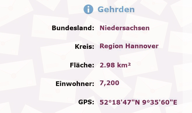 1 Postleitzahl in Gehrden, Niedersachsen