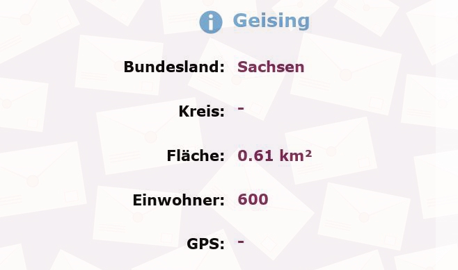 1 Postleitzahl in Geising, Sachsen