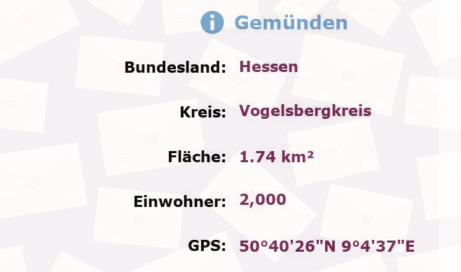 1 Postleitzahl in Gemünden, Hessen