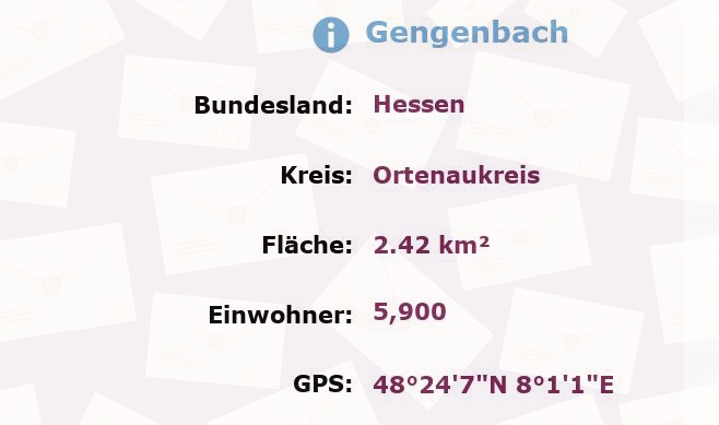 1 Postleitzahl in Gengenbach, Hessen