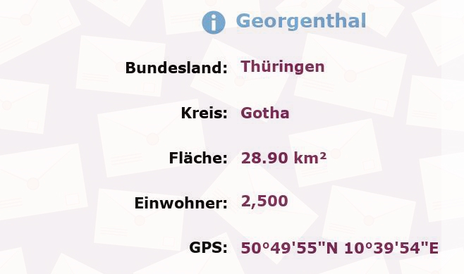 1 Postleitzahl in Georgenthal, Thüringen