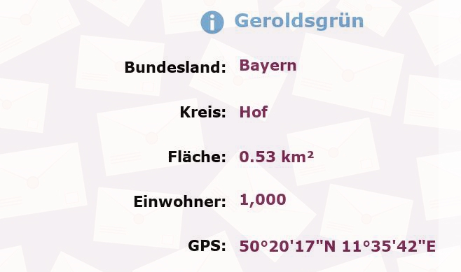 1 Postleitzahl in Geroldsgrün, Bayern