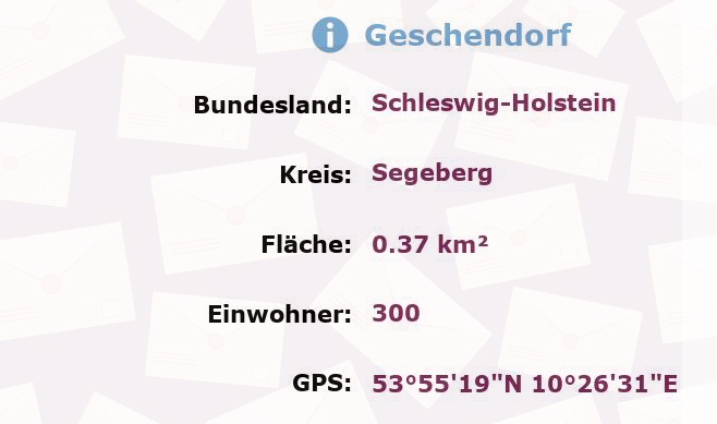 1 Postleitzahl in Geschendorf, Schleswig-Holstein