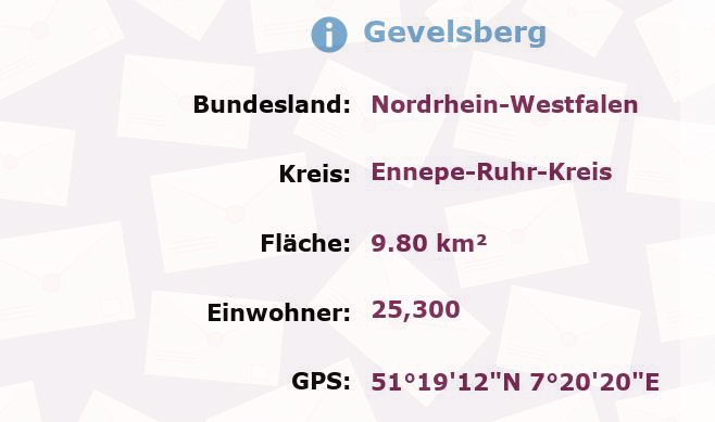 1 Postleitzahl in Gevelsberg, Nordrhein-Westfalen