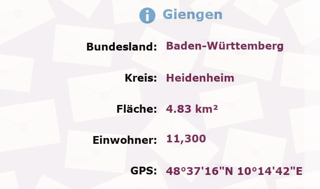 1 Postleitzahl in Giengen, Baden-Württemberg