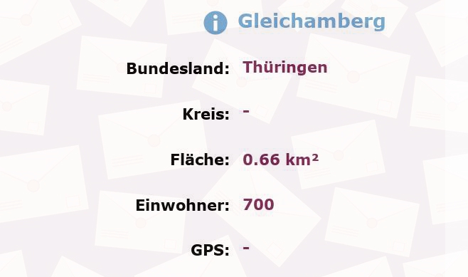 1 Postleitzahl in Gleichamberg, Thüringen