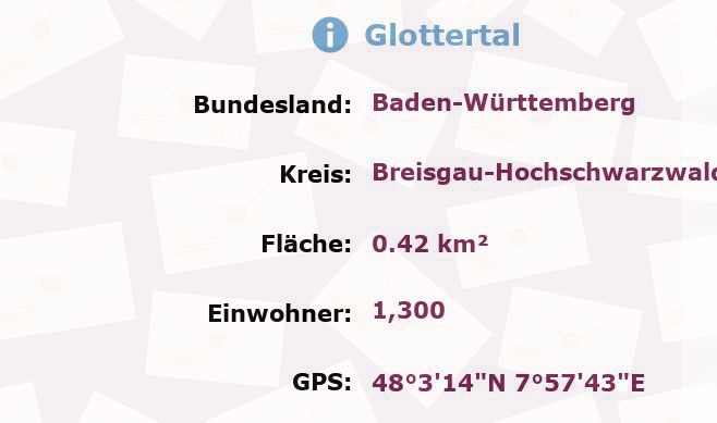 1 Postleitzahl in Glottertal, Baden-Württemberg